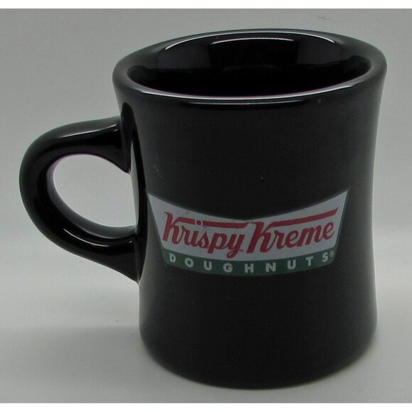 KRISPY KREME Doughnuts BLACK Restaurant Diner Mug - 10 oz Coffee Cup - Picture 2 of 4